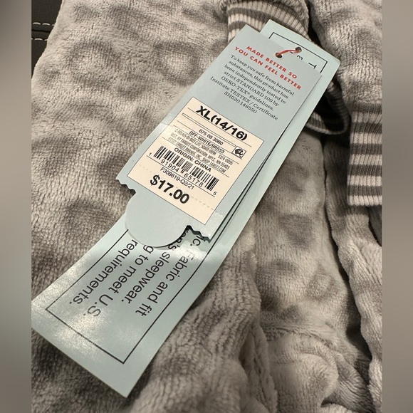 NWT Cat & Jack leopard print onesie PJ size YXL (14/16) - Picture 5 of 6